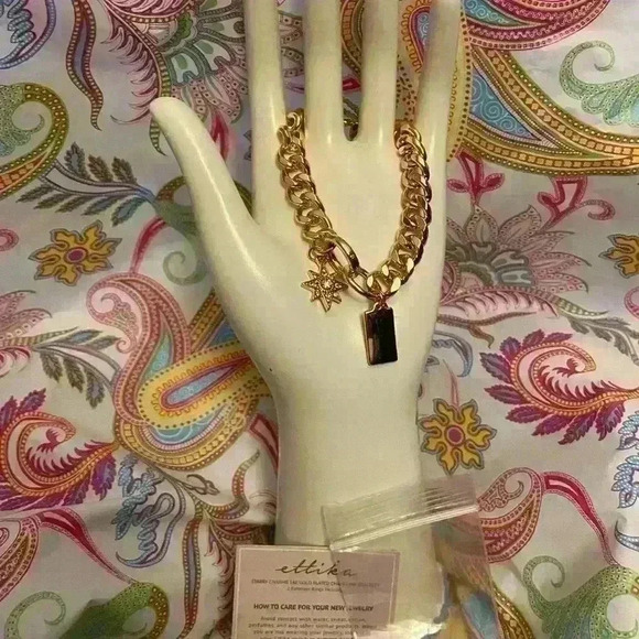 Ettika Starry Charms 14k Gold Plated Chain Link Bracelet With Extender Rings - Picture 1 of 7